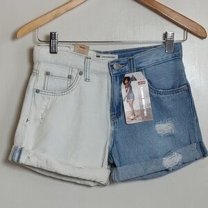 Levi's Girl's Two-Tone Denim Girlfriend Shorts